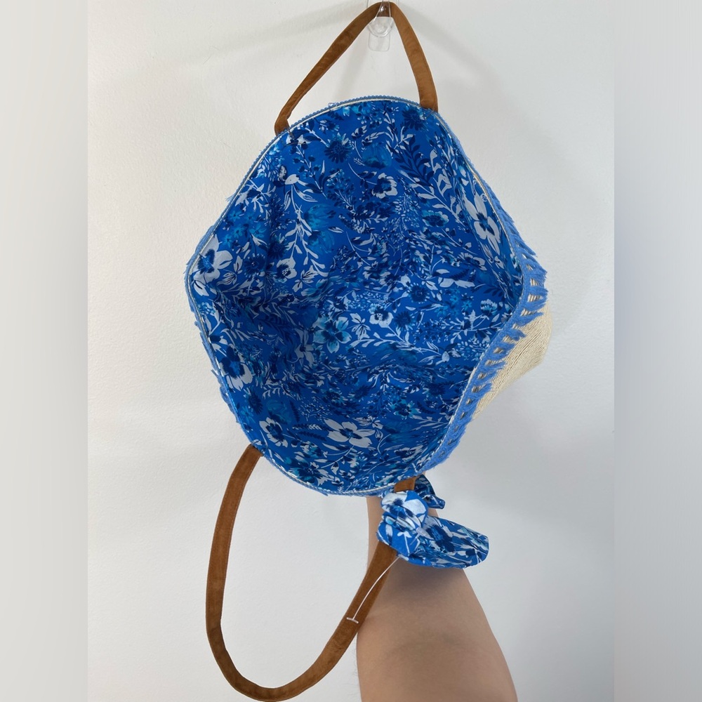 Women’s Beach Tote Bag Basketweave Tropical NEW - Picture 7 of 11